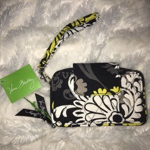 Black White Vera Bradley Phone Wristlet Wallet